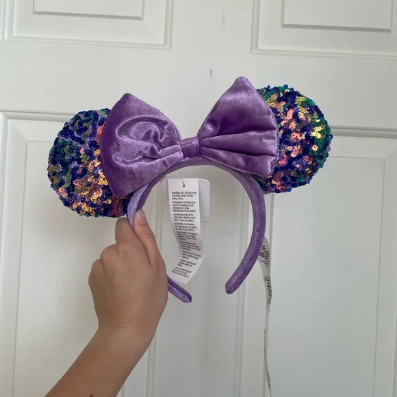NWT Disney Purple and Blue Minnie Mouse Ear Headband - Picture 1 of 4